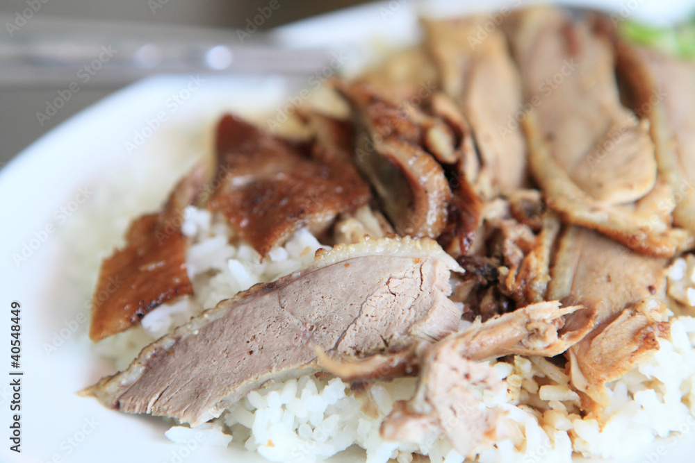 Roasted duck with rice