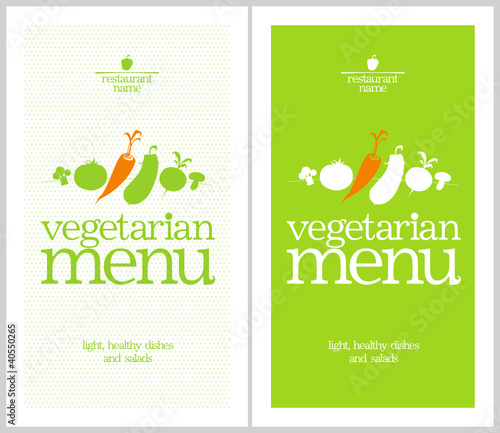 Restaurant Vegetarian Menu Card Design template