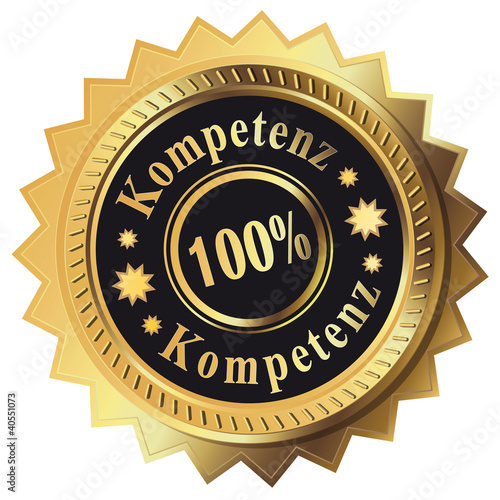 100% Kompetenz - Button gold