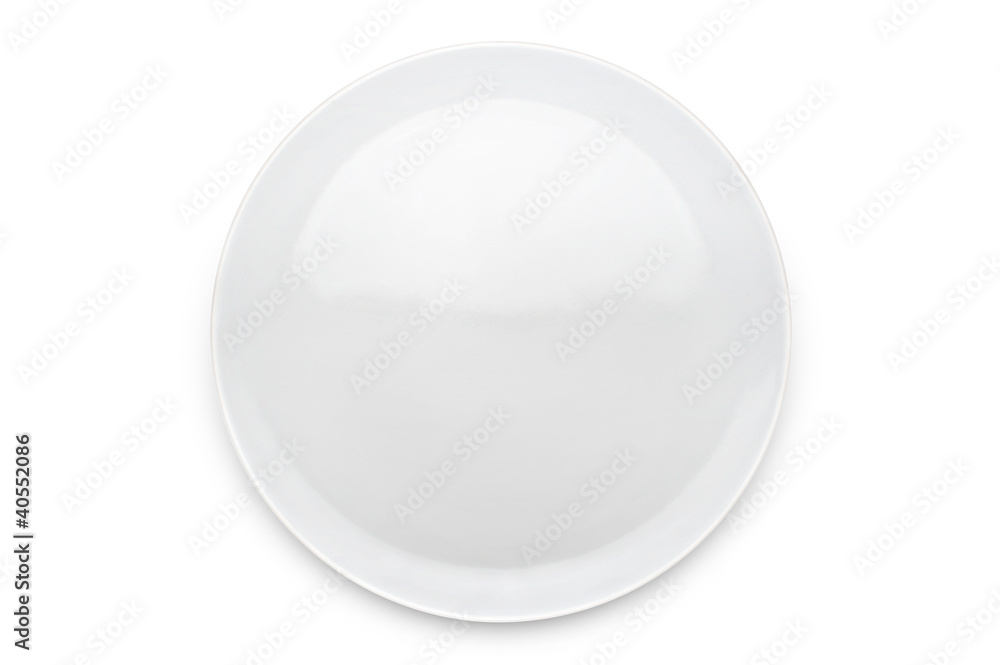 ceramic white plate, isolated on white ceramic white plate, isolated on white
