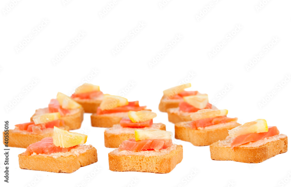 Crostinis with smoked salmon Crostinis with smoked salmon