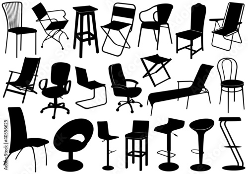 Illustration of chairs set