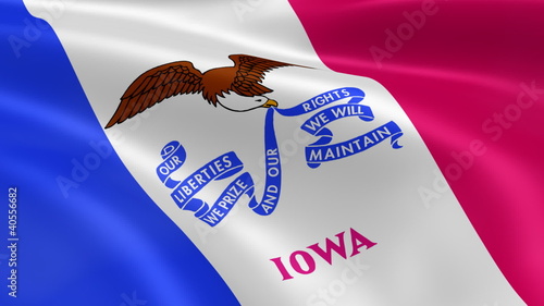 Iowan flag in the wind photo