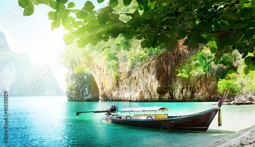 long boat on island in Thailand #40558829