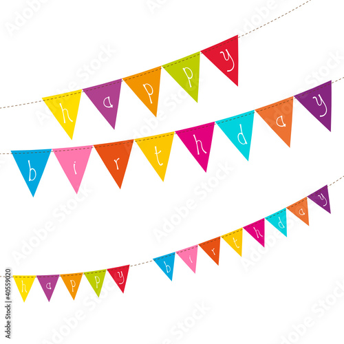 Festoons Triangle "Happy Birthday" Colour