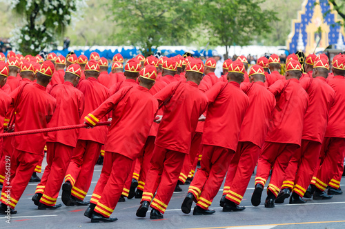 Soldiers during a royal funeral ceremony in Bangkok