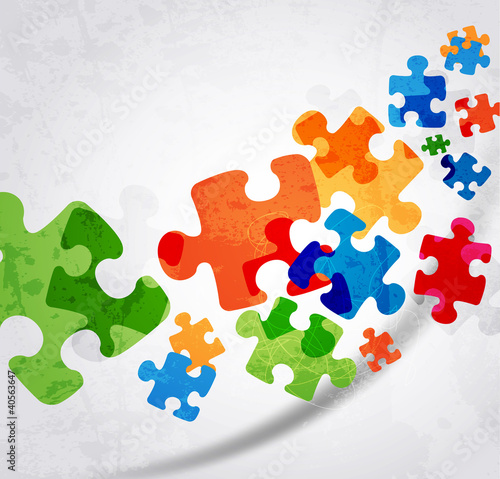 abstract puzzle shape colorful vector design