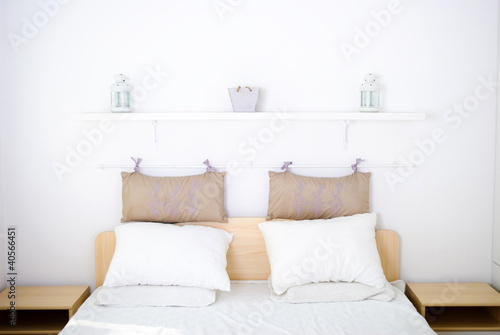 big white empty bed