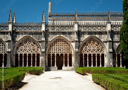 Nice view on the famous cathedral of Batalha, Portugal
