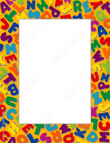 Alphabet Frame. Copy space for school, posters, fliers, daycare