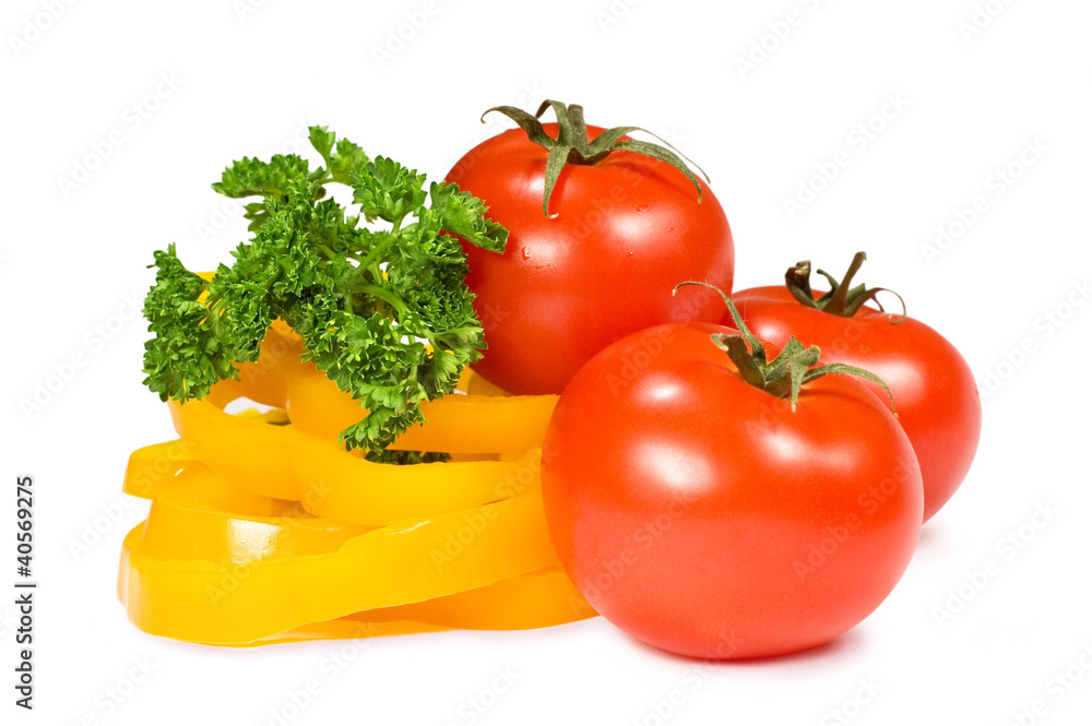 tomatoes, peppers and parsley tomatoes, peppers and parsley