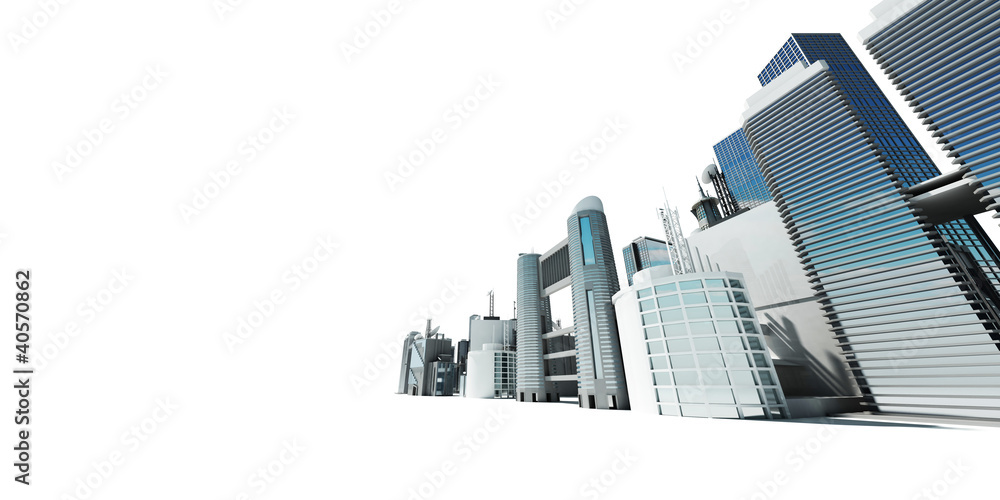 3d rendered abstract illustration of a city skyline