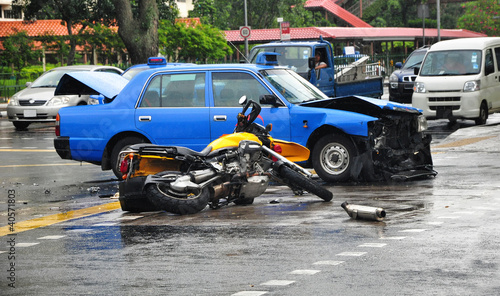 Fatal Road Accident between a Motorbike and a Taxi