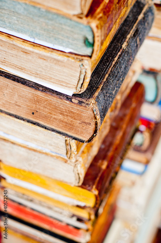 stack of old books