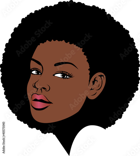 afro lady face illustration