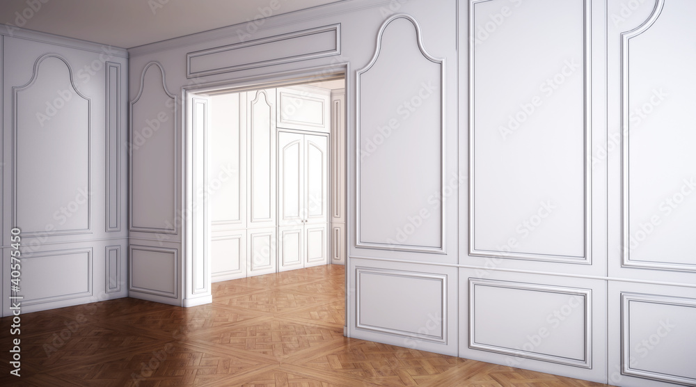 Fototapeta premium Immobilie in weiß