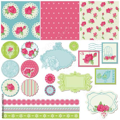 Scrapbook Design Elements - Rose Flowers in vector