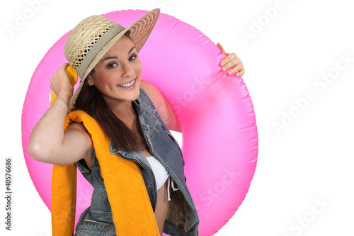 Fotografie Female equipped for the beach