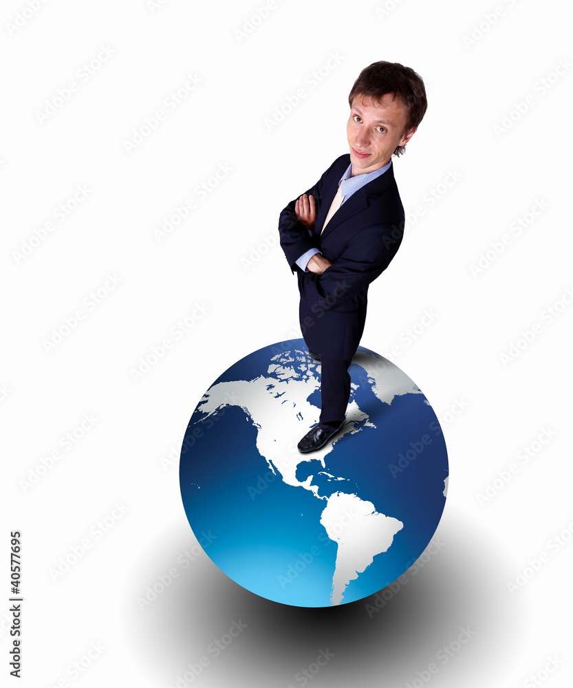 Businessman with our planet earth Businessman with our planet earth