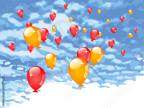 Red and orange balloons