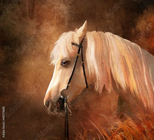 Horse portrait. Simulation of old oil painting style