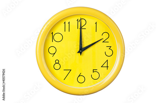 yellow clock on a white background