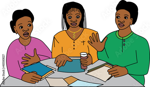 Young black women in a meeting