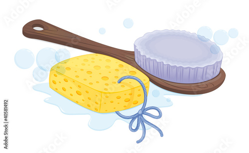 spong and brush