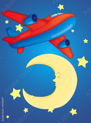 moon and aeroplane