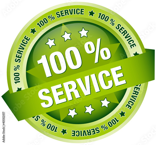 Button Banner "100 % Service" grün