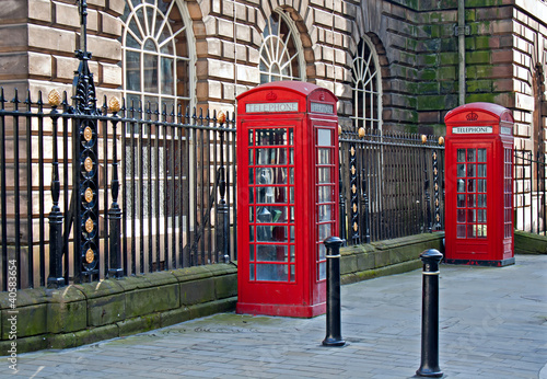 Traditional British telephone boxs © sas