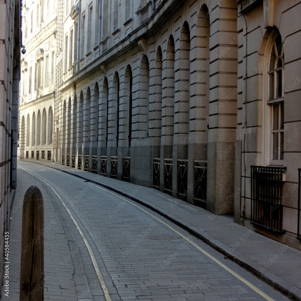 Residential street shown with a vanishing point Residential street shown with a vanishing point
