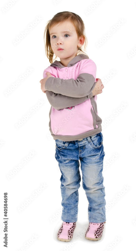 Portrait of cute little girl in jeans Portrait of cute little girl in jeans