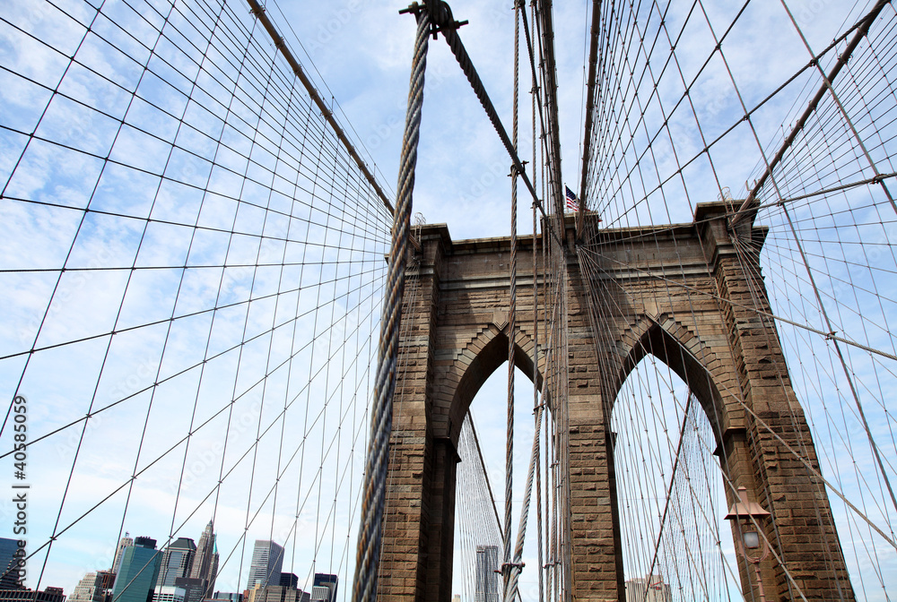 Fototapeta premium Brooklyn Bridge Verstrebungen