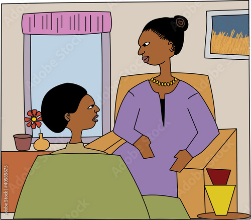 Black woman therapist consulting with client