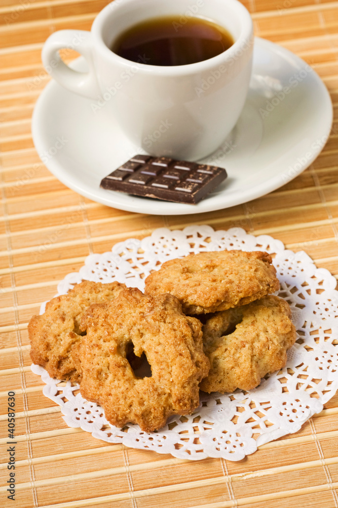 Sweet cookies and coffee and chocolate. Sweet cookies and coffee and chocolate.