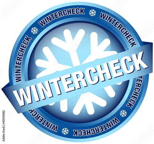 Button Banner "Wintercheck" blau