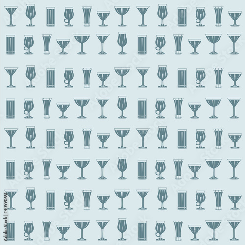 Cocktails seamless pattern