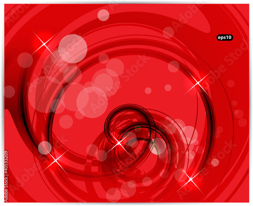 Abstract lines on red card vector background