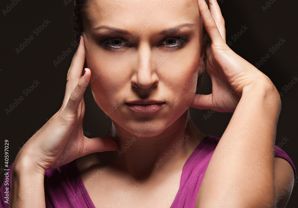 beautiful woman over black background beautiful woman over black background
