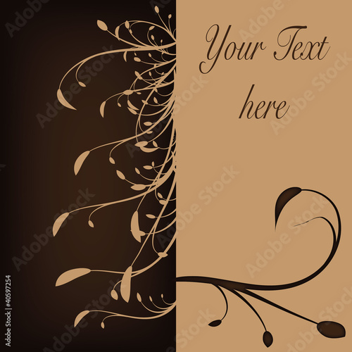Flower Greeting Card brown