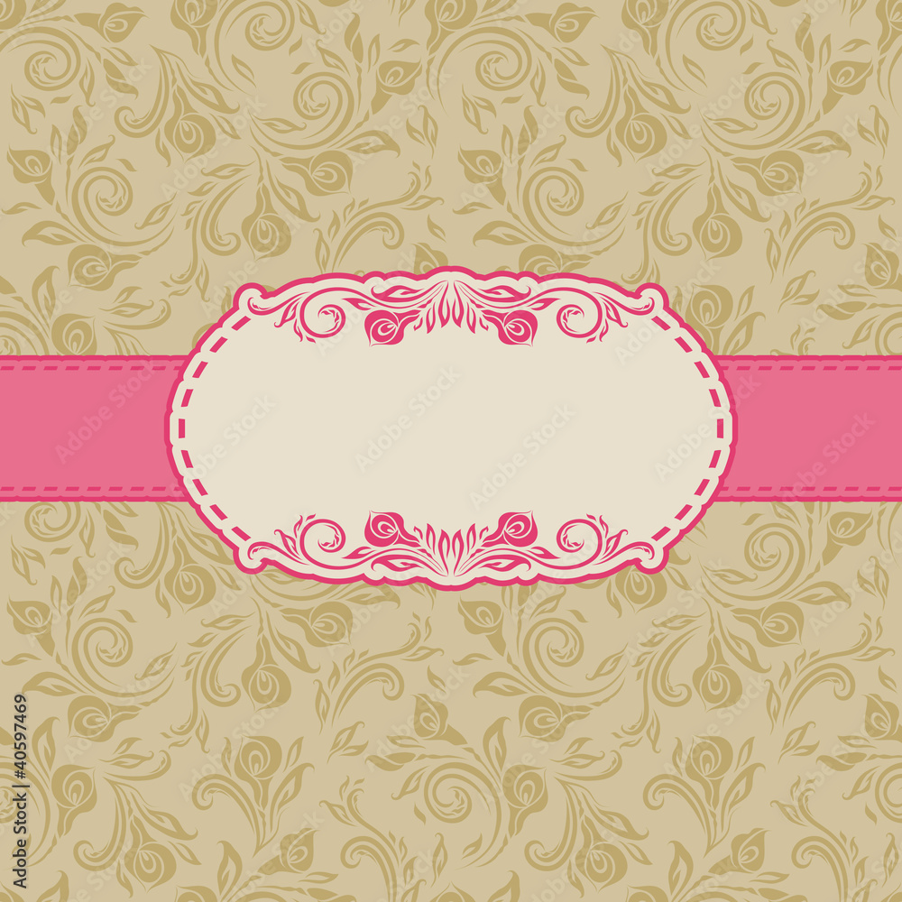 Template frame design for greeting card .