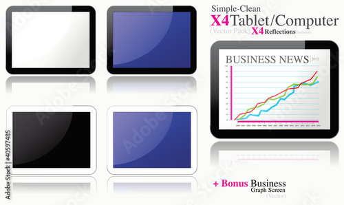 Simple Clean X4 Tablet Computer - vector pack