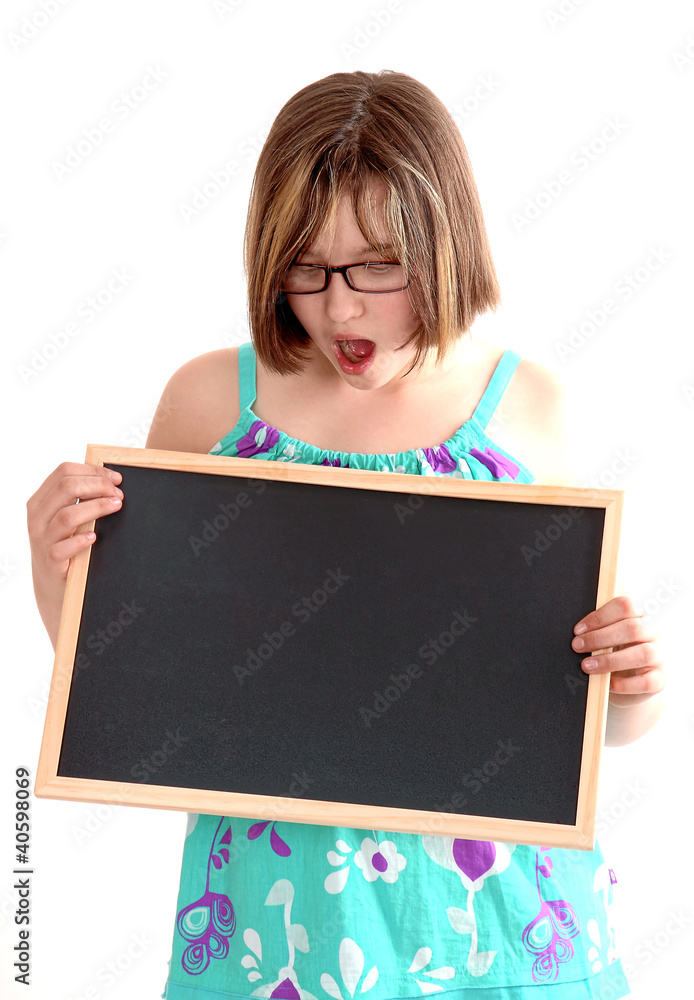 Mädchen mit Tafel Mädchen mit Tafel