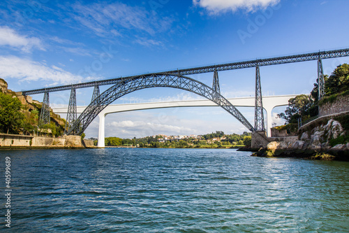 Metallic and Beam Bridges, Porto, River, Portugal © 1shostak