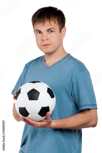 Man with classic soccer ball © DenisNata