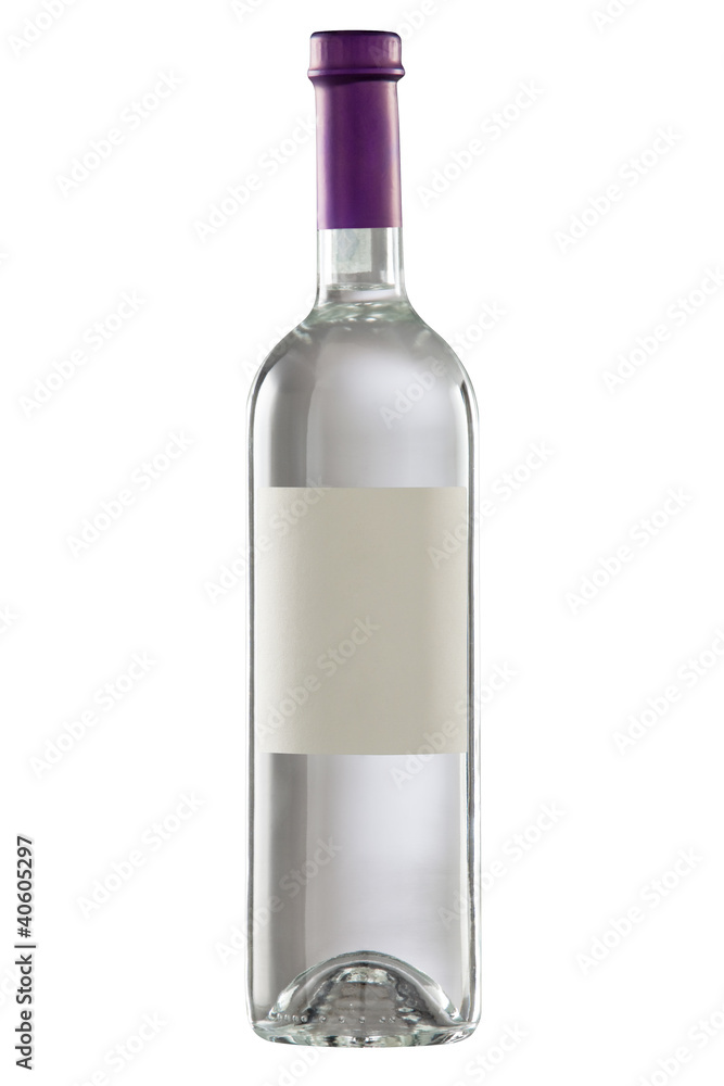 Bottle isolated with blank label. Clipping path included Bottle isolated with blank label. Clipping path included