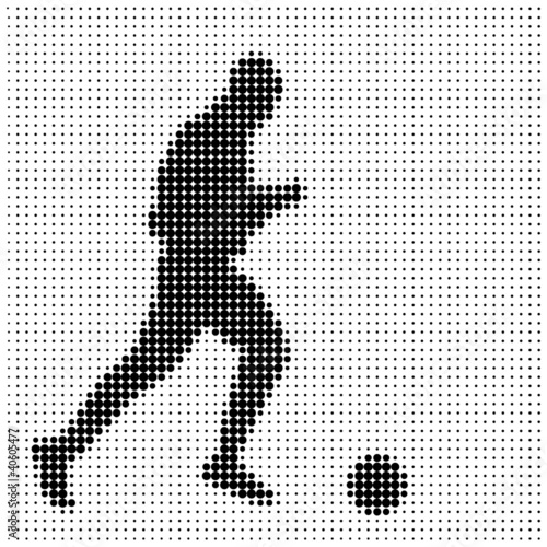 silhouette of an athlete with the ball