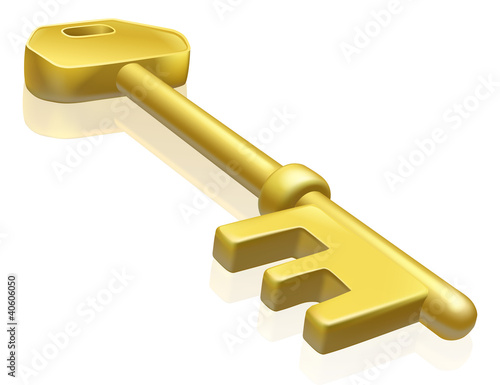 Brass or gold key illustration