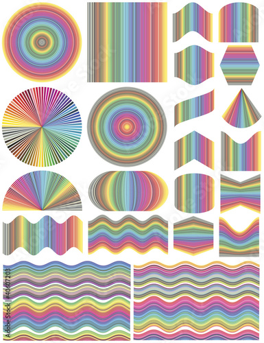 Set of vector design elements in full color range